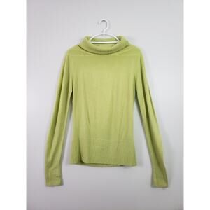 (9) VTG Y2K Gap Sweater Womens Turtleneck Size M Stretch Cashmere Green